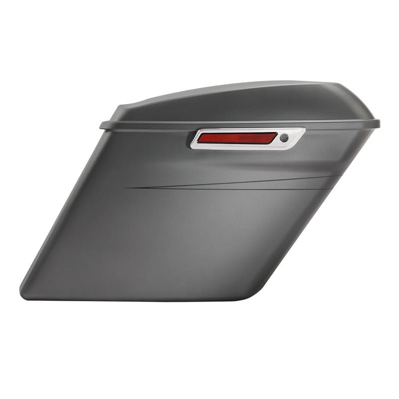 HR3 Charcoal Denim 5″ Stretched Extended Saddlebags For Harley Touring 2014-2022