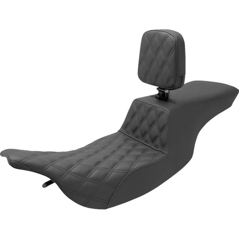 Saddlemen Front Lattice Stitch Tour Step-Up Seat Black