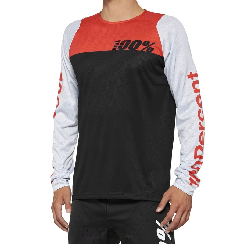100% R-Core Long Sleeves Jersey Black / Racer Red