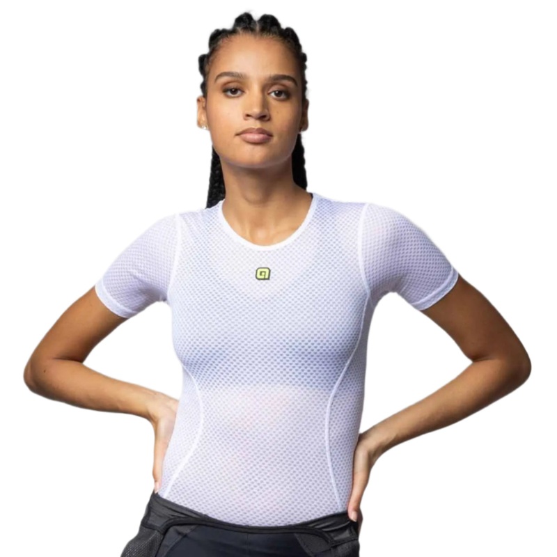 Ale Clothing Velo Active Intimo Ladies Short Sleeves Cycle Base Layer White