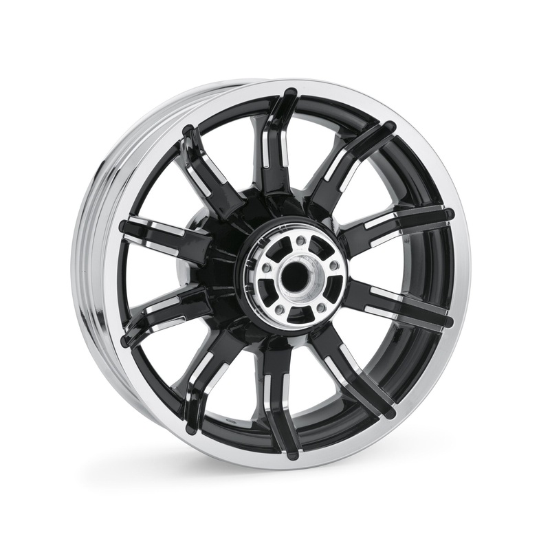 Harley Davidson 40900391 Impeller 16 in. Rear Wheel Contrast Chrome CAST, WITHOUT BEARINGS AND SLEEVE, 10 SPOKE (CONTRAST CHROME)