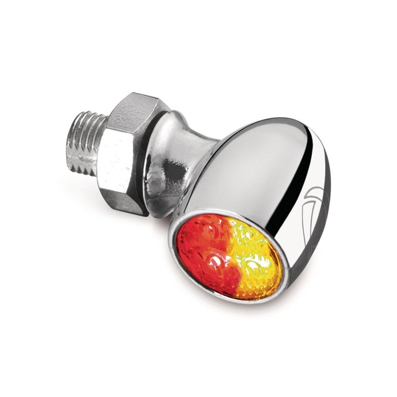 Kellermann Bullet Atto Dual Function Turn Signal – Red Run/Brake – Amber Turn – Chrome.
