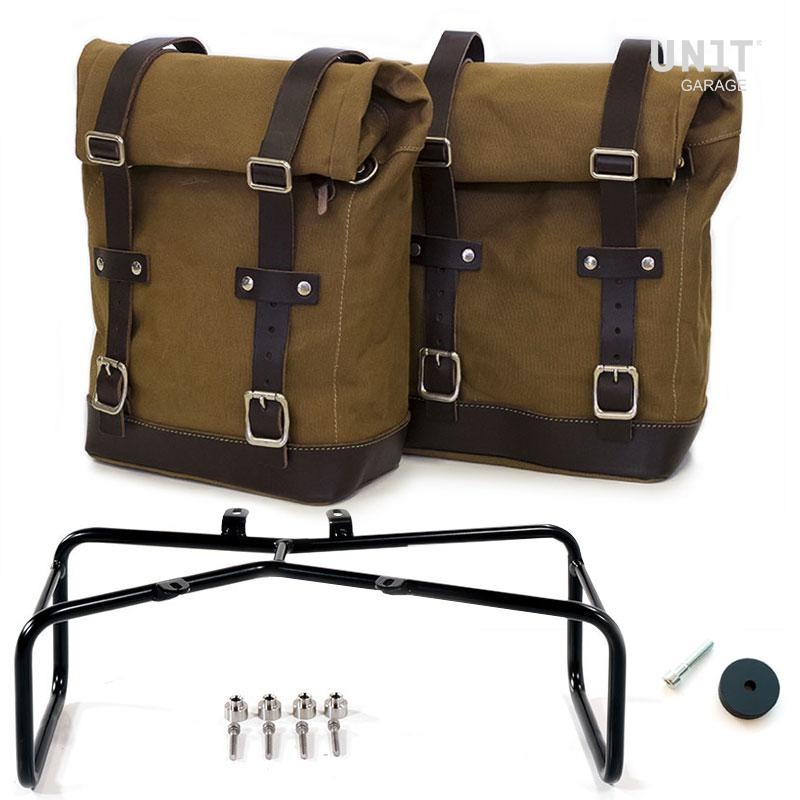Unit Garage R9T Series Two Canvas Panniers & Double Asymmetric Luggage Rack
