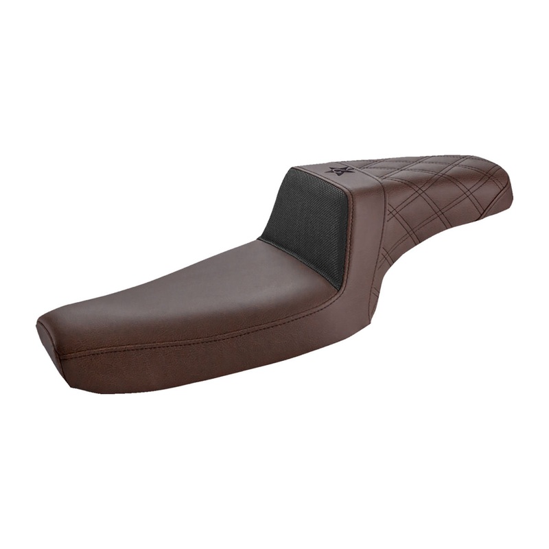 SADDLEMEN – Unknown Industries Seat – Front Carbon Fiber/Black Gripper Lumbar/Rear Lattice Stitch – XL-’79-’03