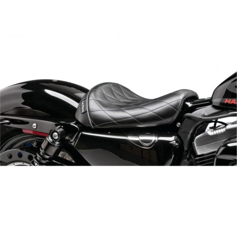 Bare Bones Diamond Stitch Solo Seat Black Vinyl
