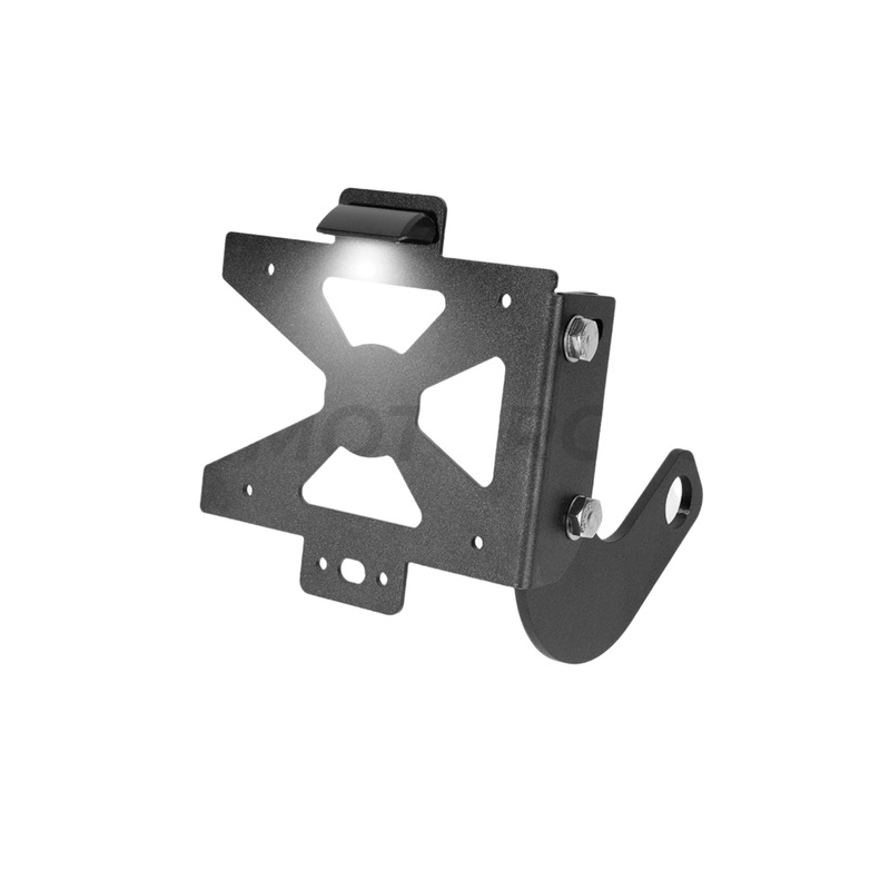 Scrambler side license plate holder