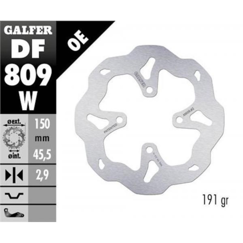 GALFER DF809W REAR BRAKE DISC (GAS GAS SHERCO SCORPA TRS VERTIGO)