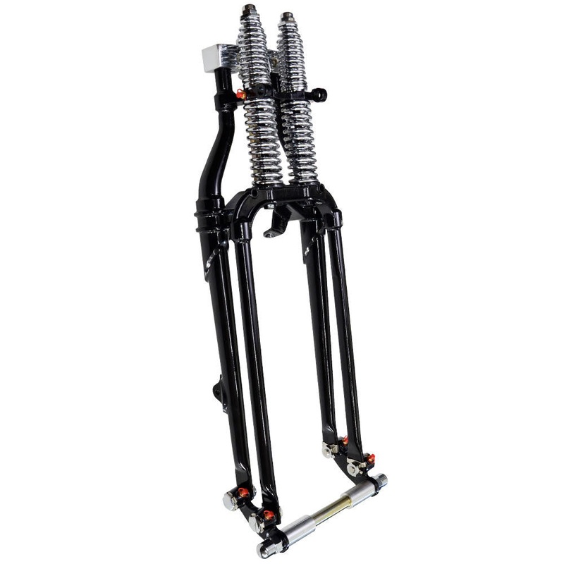Vintage Harley Big Twin Style Springer Front End – Black and Chrome