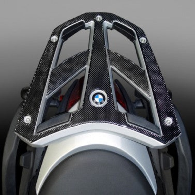 BMW R1200-R Carbon Fibre Luggage rack protector Ztechnik Z8901 autoclaved with resin super hard wearing