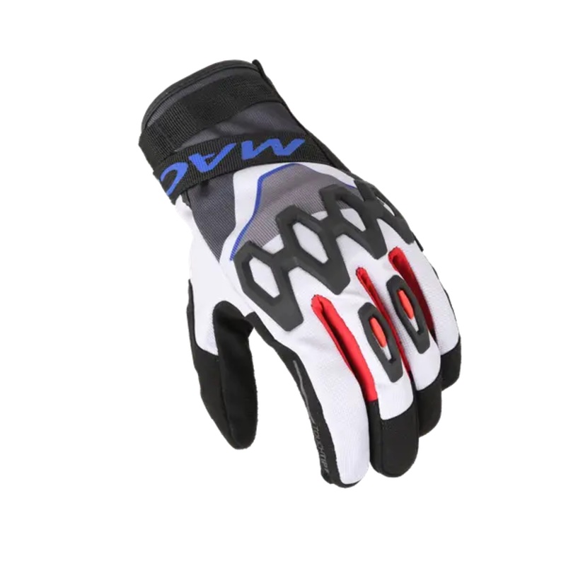 Macna Zairon 2.0 Short Textile Gloves Light Grey / Black / Blue