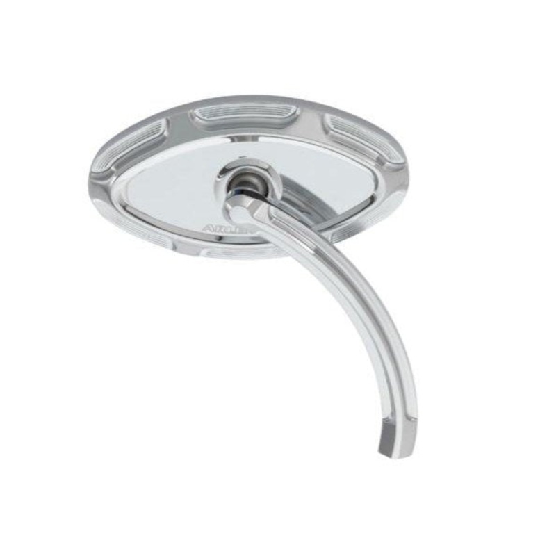 Arlen Ness Bevelled Mirror with Short Stem – CHROME. Fits RHS