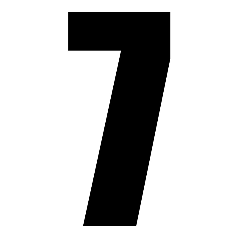 Whites Race Number – Black #7 (10 Pack)