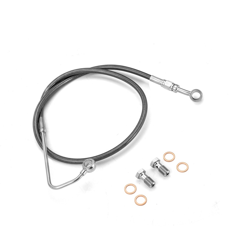 2015-2017 Harley Softail Deluxe/Fat Boy Extended Length ABS Upper Hydraulic Front Brake Line Kit for 16″-18″ Handlebar