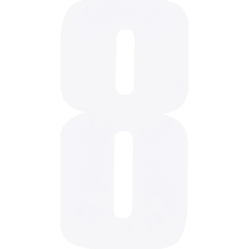 Bike It Race Numbers #8 Decal White
