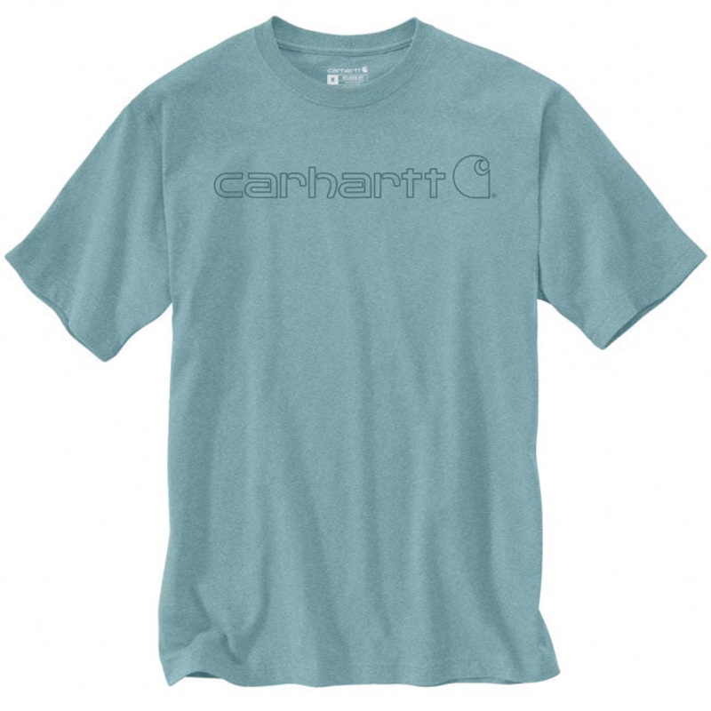 Carhartt Core Logo T-Shirt Short Sleeves Summer Blue Heather
