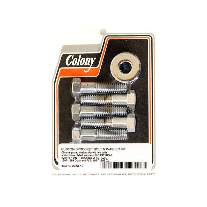 Colony #2053-10 Sprocket Bolt Set fits many Sportster and Big Twin