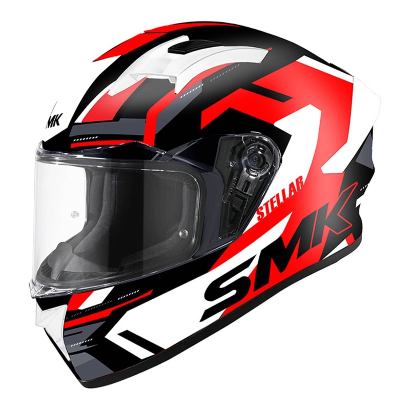 SMK Stellar K Power Helmet – Black / Red / White