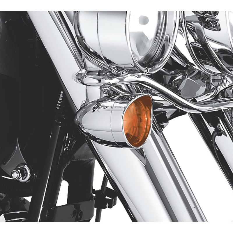 Harley Davidson 69756-05 Front or Rear Turn Signal Visor Kit BULLET T/S LENS W/ VISOR, AMBE