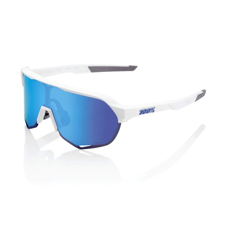 100% S2 Glasses Matt White / HiPER Blue Multilayer Mirror Lens
