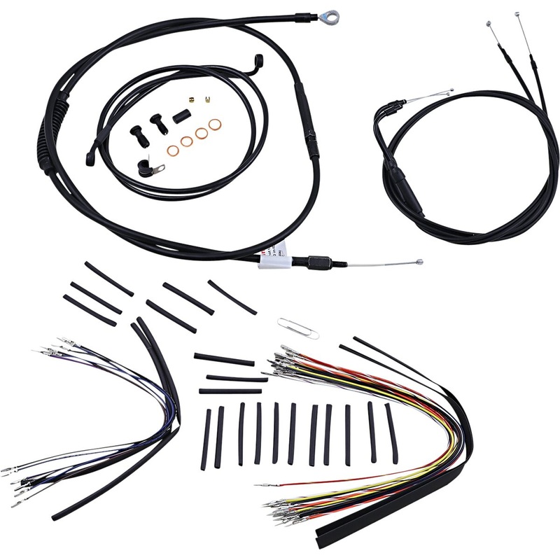 Cable Kit 14″ Black Vinyl Stainless Steel Handlebar W/O Abs