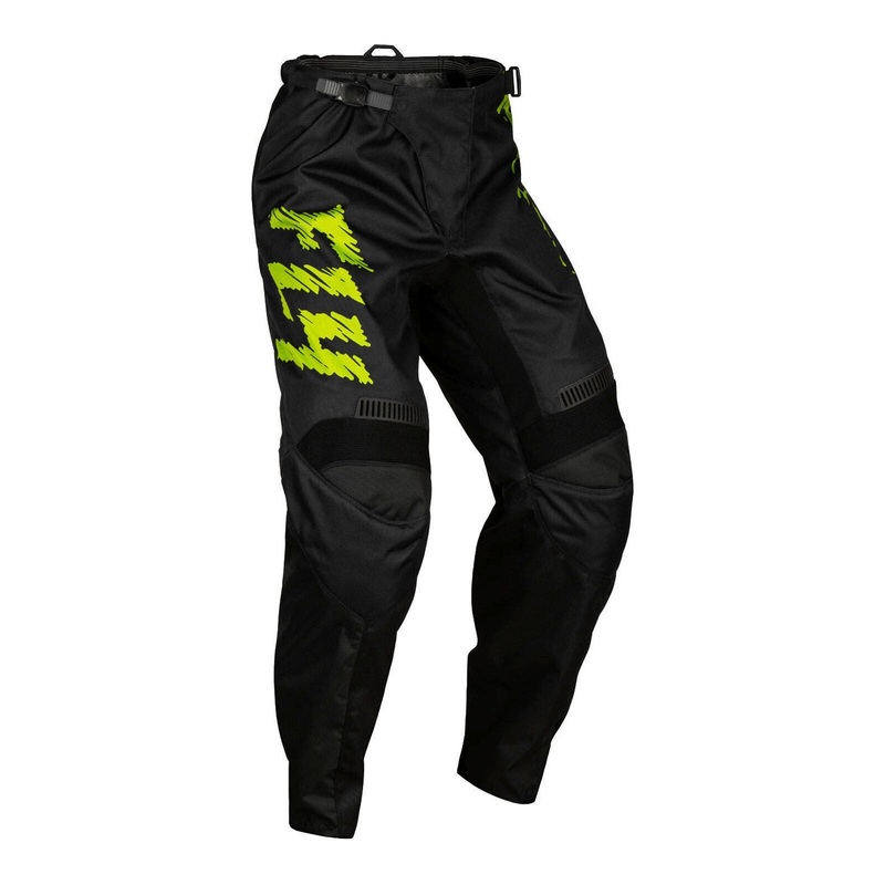 FLY Racing Youth F-16 Pants – Black / Neon Green / Light Grey