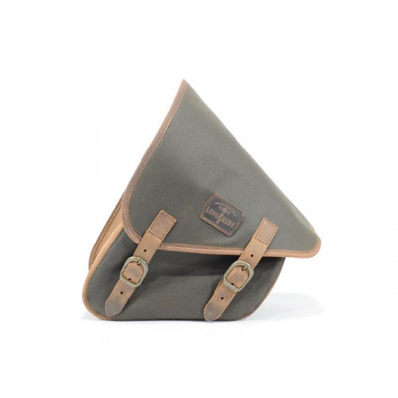 Longride Waxed Canvas Swing Arm Right Bag Khaki – 7.6 Liters