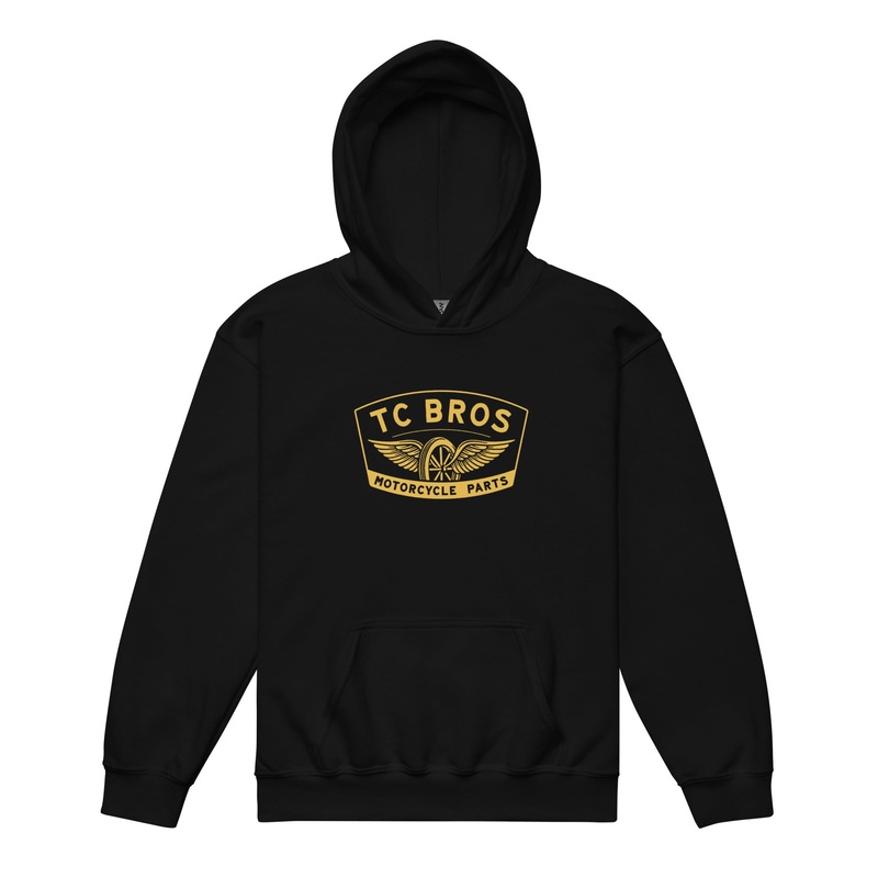 Youth Heavy Blend Hoodie – Winged Wheel – Black/Gold
