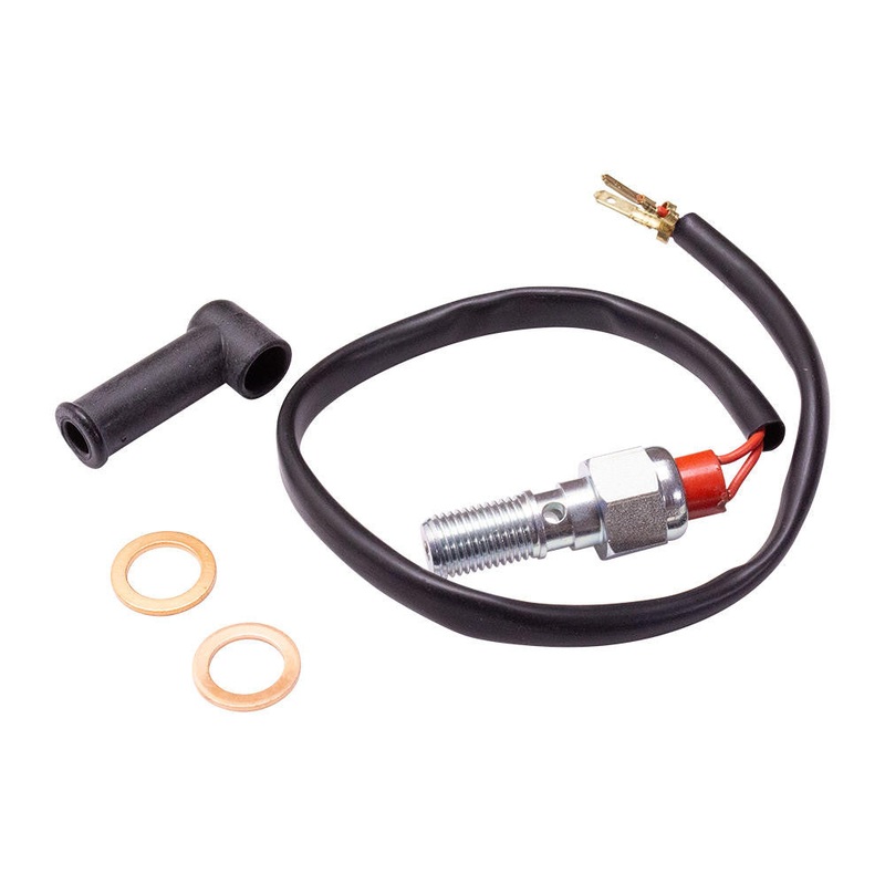 Goodridge – 3/8″-24 Brake Light Banjo Bolts with Built-In Pressure Switch With Boot – Chrome