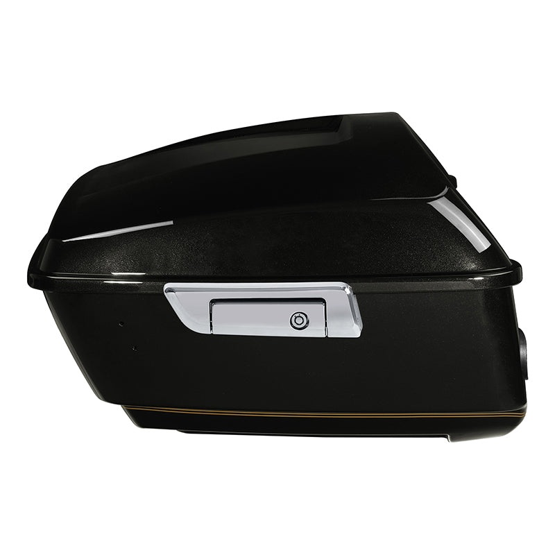 HR3 Black Quartz 2017RGU King Size Tour Pack Luggage with Speaker Cut Outs For 14-24 Harley Touring