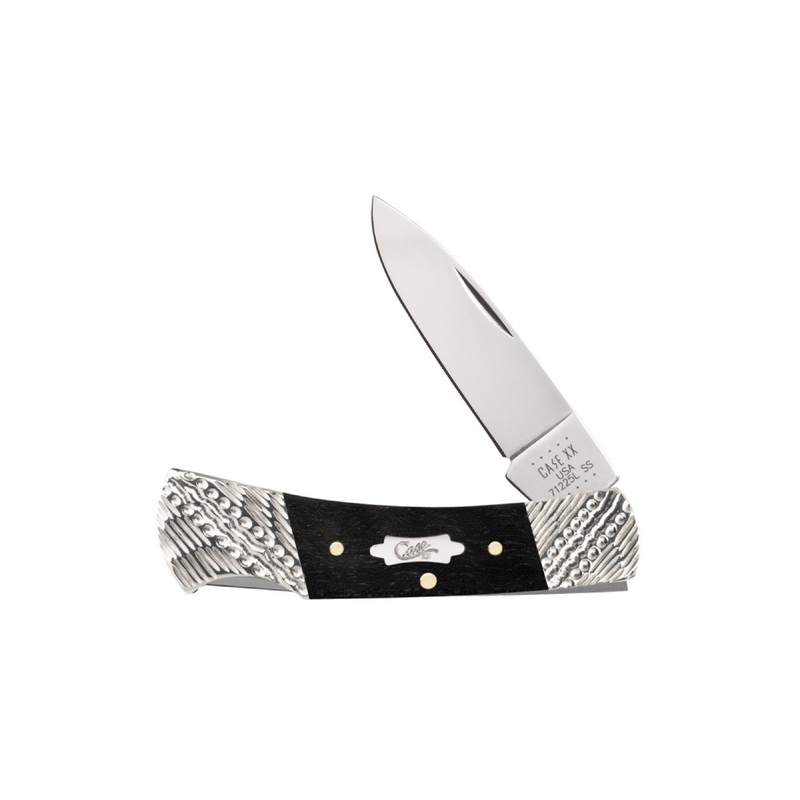 CASE KNIVES WORKED BOLSTER EBONY WOOD LOCKBACK