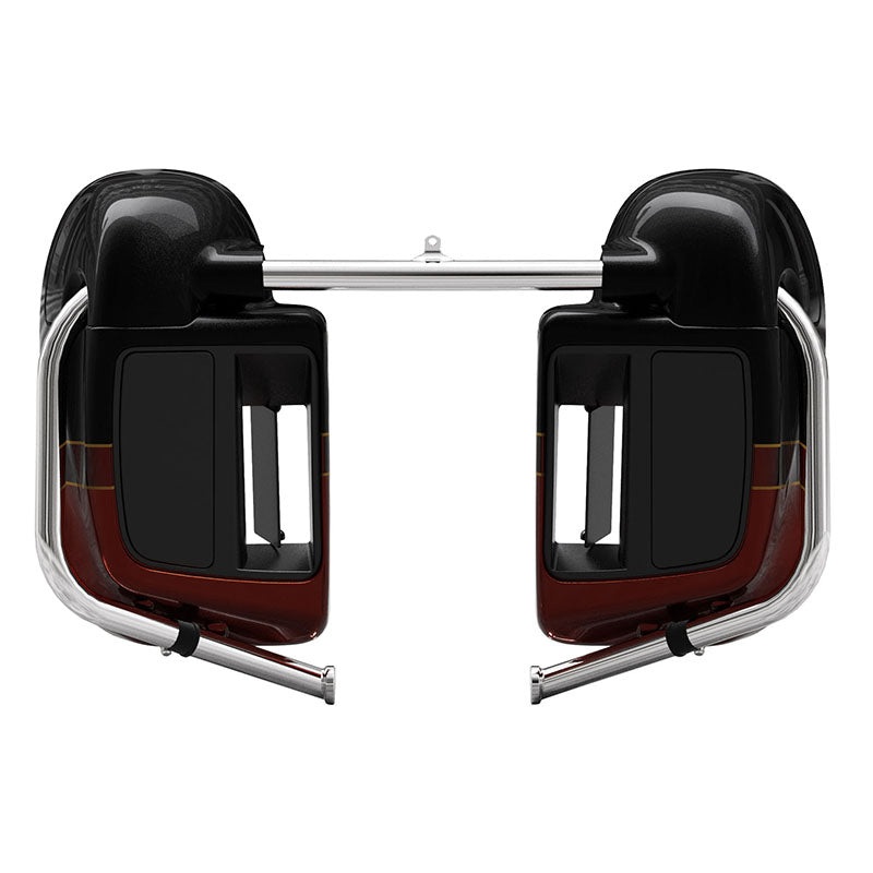 HR3 Auburn Sunglo & Black Hole With Rich Bourbonk Vented Lower Fairing Kit With 6.5″ Speaker Pods For Harley Touring models 2014-2024