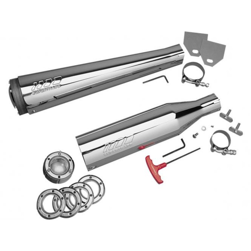 4” External Disc Series Megaphone Universal Slip-On Muffler Satin