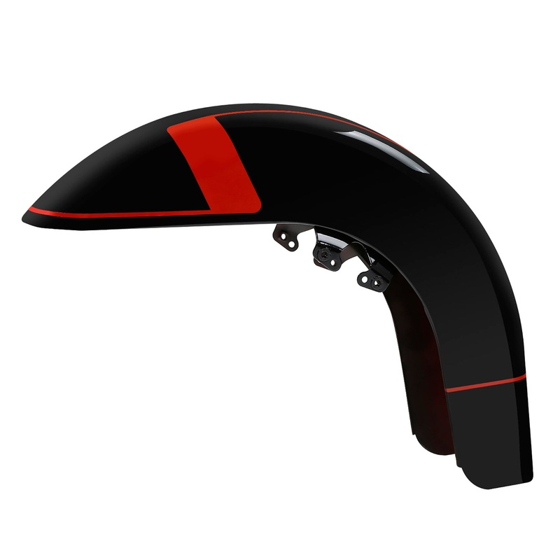 HR3 Black Earth & Vivid Black Motorcycle 18″ Wide Tire Front Mudguard Fender For Harley Touring Models 2014-2023