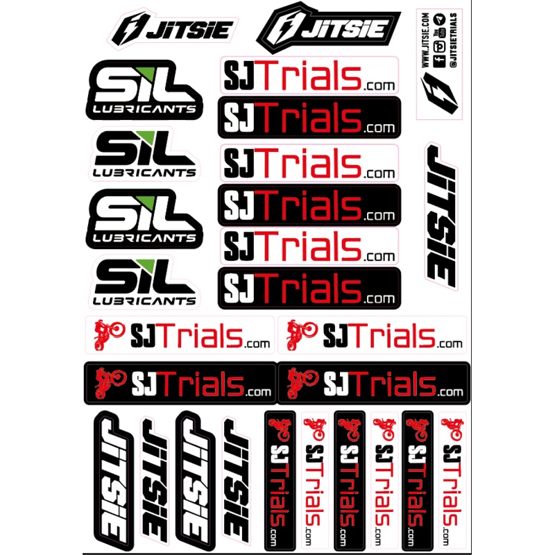 SJ TRIALS STICKER SHEET- A5 SIZE