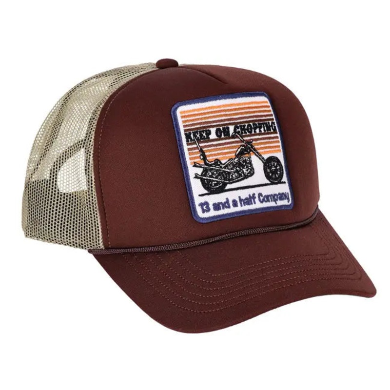 13 And A Half Magazine Keep On Chopping Trucker Cap Brown / Khaki