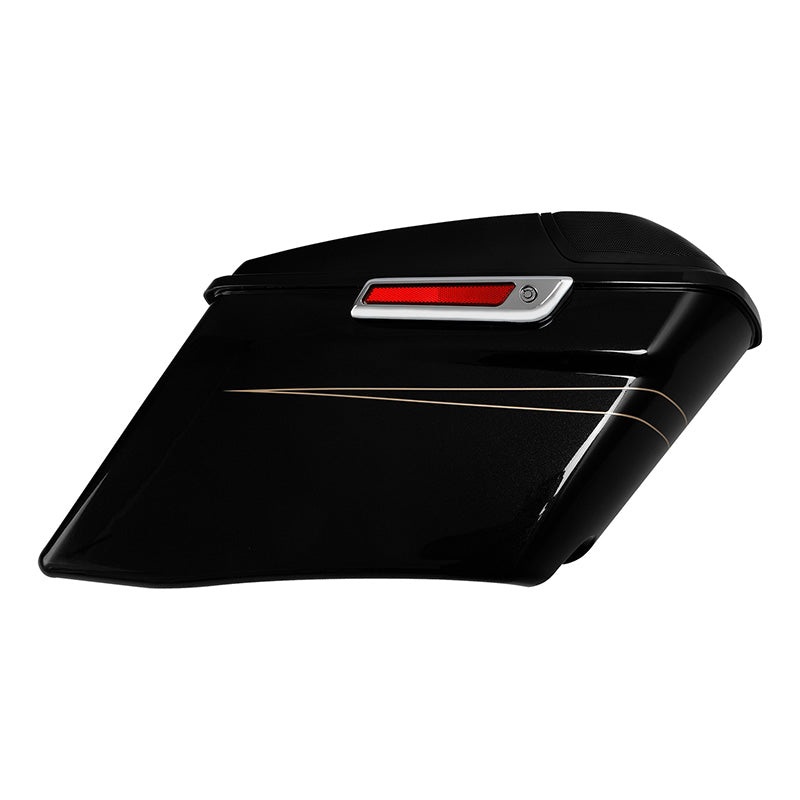 HR3 Black Quartz 2016RGS CVO Stretched Saddlebags with Speaker Lids For 14-23 Harley Touring