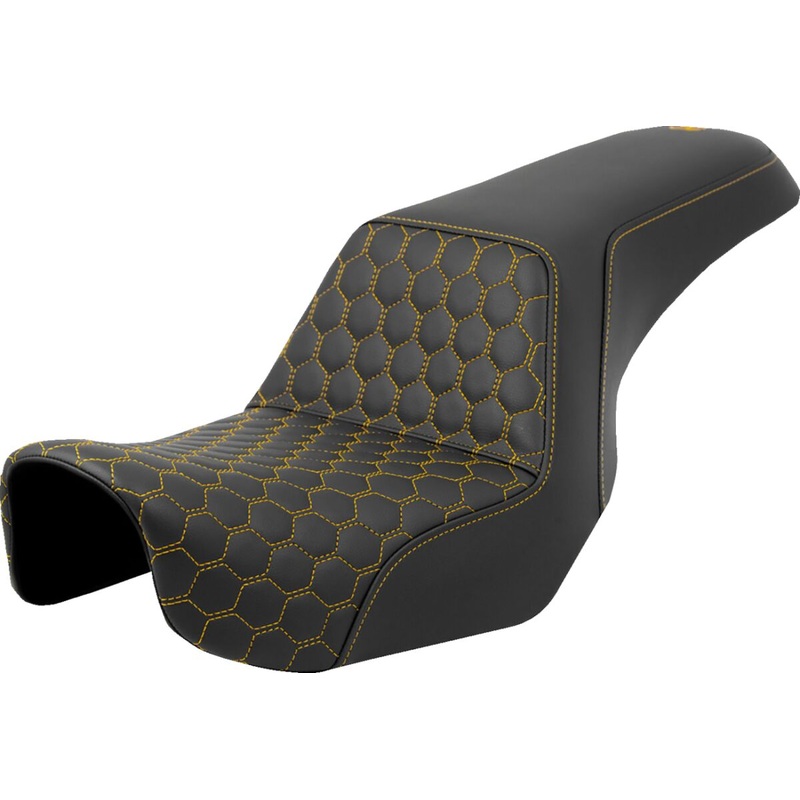 Step Up HC Seat, Gold Stitch – 06-17 Dyna