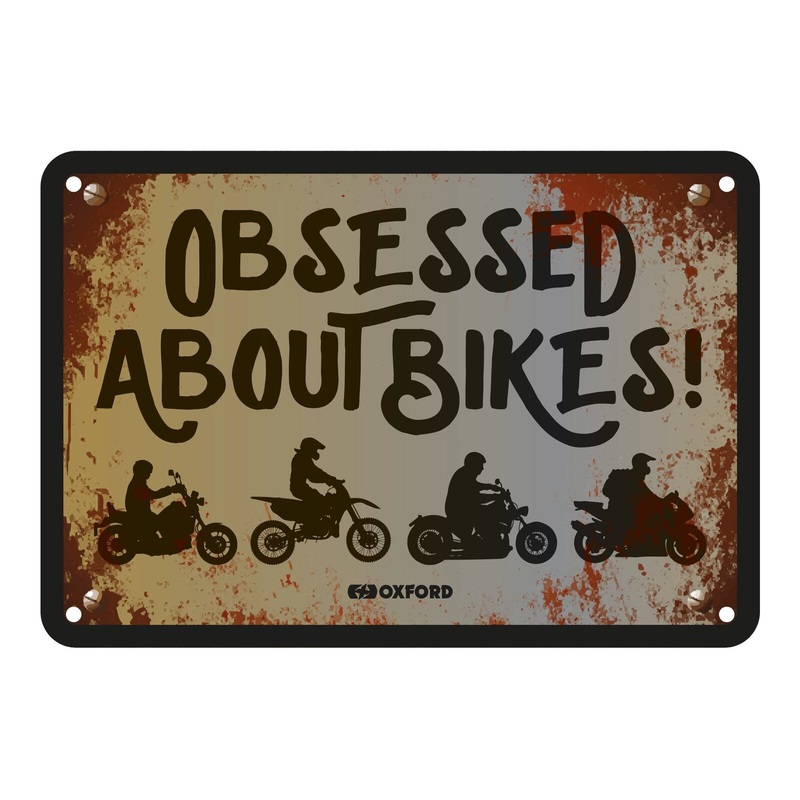 Oxford Garage Metal Sign: “Obsessed About Bikers”
