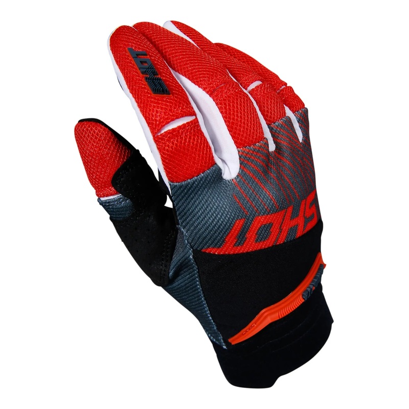 Shot Aerolite Optica Gloves Grey / Red