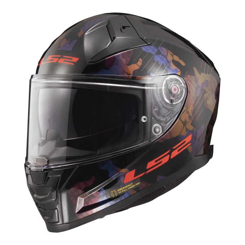 LS2 FF811 Vector II Kamo Helmet – Black / Blue / Titanium 06