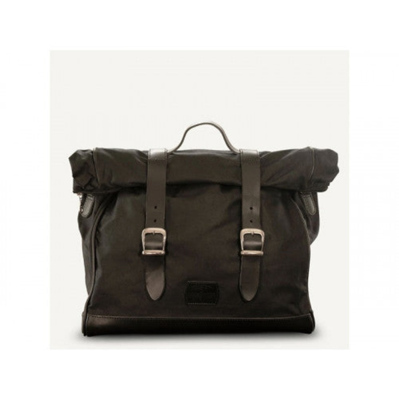 Longride Waxed Canvas Quick Release Saddlebag Black – 18 Liters