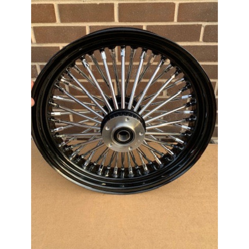 Ultima 37-538 Harley Davidson 16 X 3.5 King Spoke Fat Spoke Rear Wheel black chrome