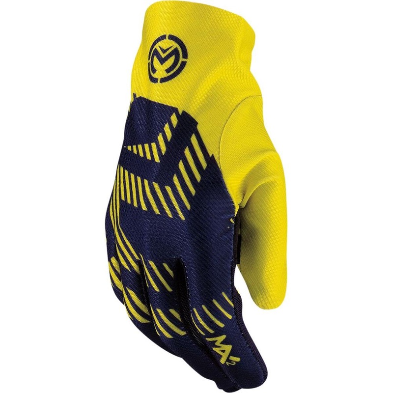 Moose Racing MX2 Textile Gloves Blue / Hi-Viz Yellow