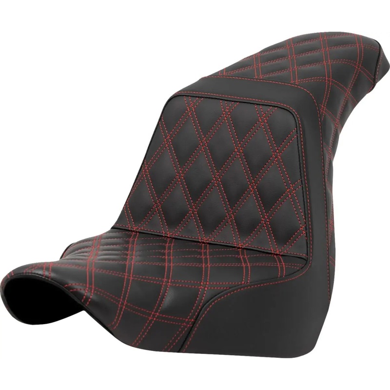Saddlemen Full Lattice Stitch Step-Up Red Stitching Seat Black / Red