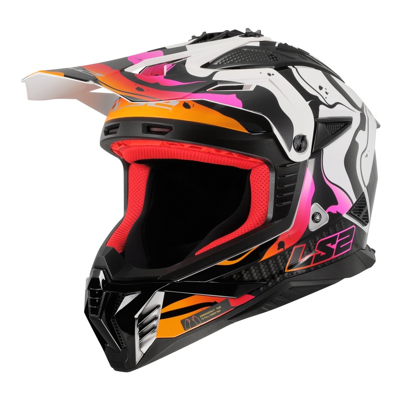 LS2 MX708 Fast II Wash Helmet – White / Black / Red