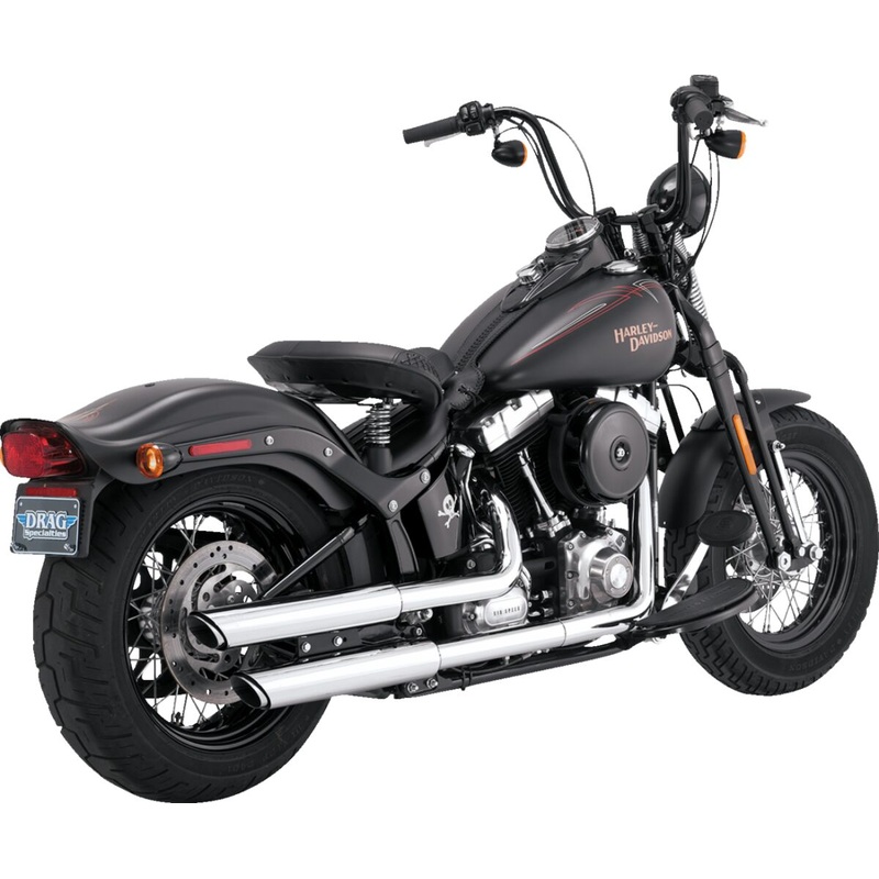 Slip-On Twin Slash 3″, Chrome – 91-09 Softail