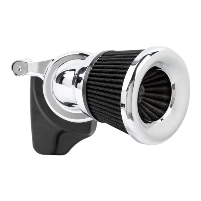 Velocity 65 Degree Air Cleaner Kit – Chrome. Fits Big Twins 1993-2017 with CV Carb or Cable Operated Delphi EFI.