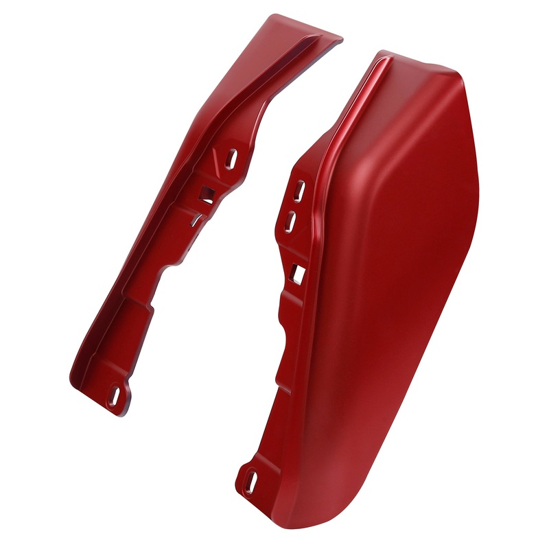 HR3 Wicked Red Denim Mid Frame Air Heat Deflectors For Harley Touring and Trike Models 09-24