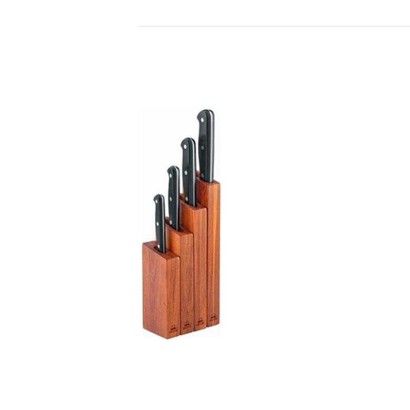 DUE CIGNI MAGNET WOOD HOLDER W/ 4PC KNIVES