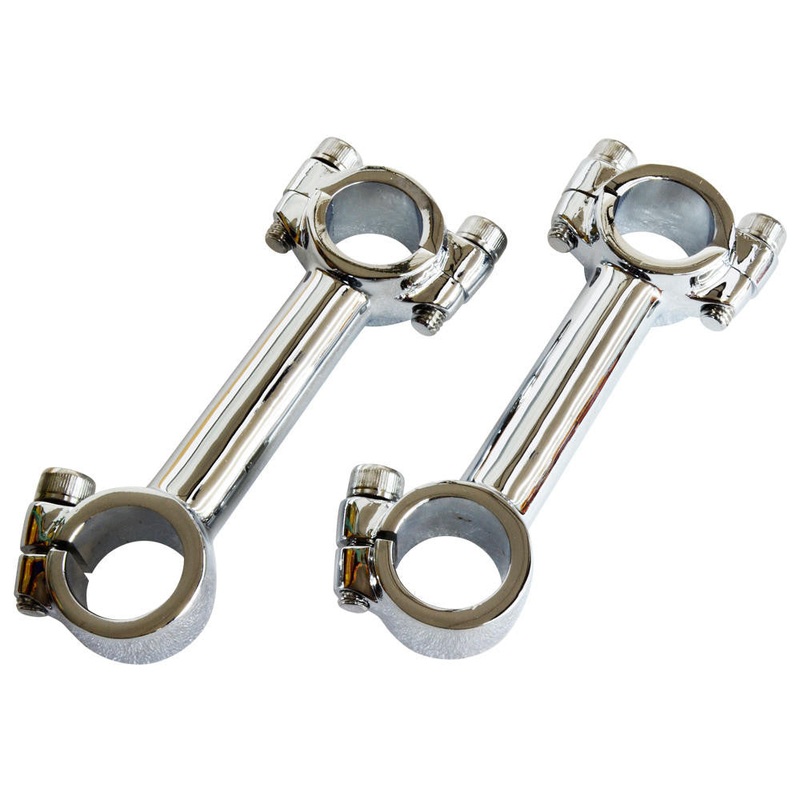 Flanders Style Dog Bone Risers – Chrome-Plated Brass